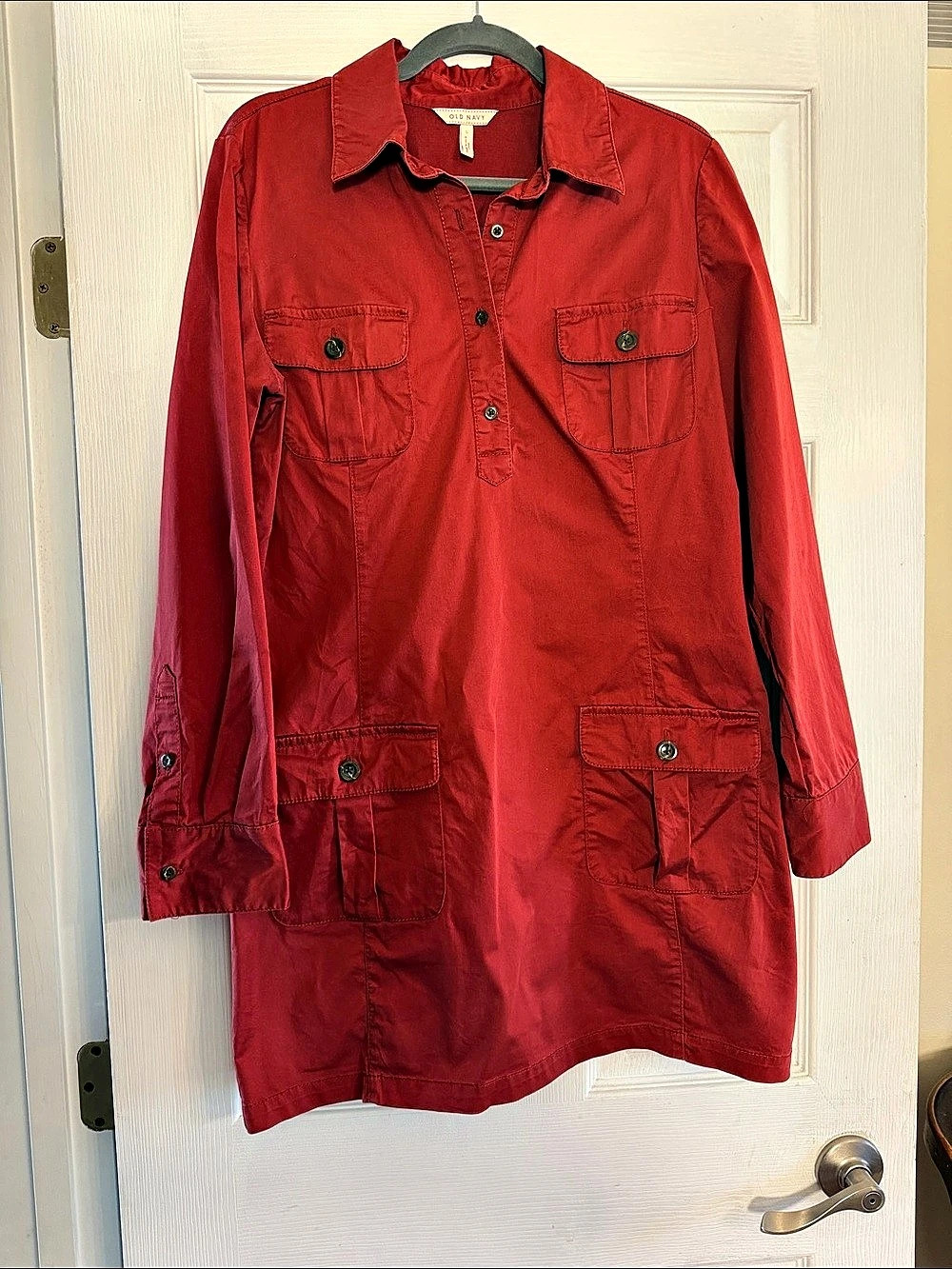 Old Navy Burnt Orange Utility Shift Dress Size Large